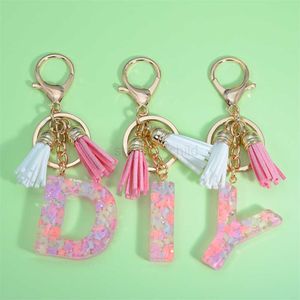 Tornari per la moda della moda A-Z Lettera keychain 26 alfabeto keyring con nome tassel Iniziali catena chiave per donne accessori per borsetta fai da te