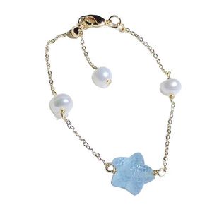 Натуральный аквамариновый браслет с резными красками кристаллический жемчужный браслет для женских ювелирных украшений оптом