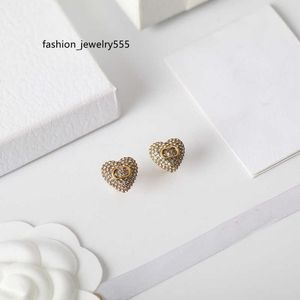 Back Earrings Designer For Women Making Of Stainless Steel Plated Gold Earring Back Letter Inlaid Diamond Pearl Womens Earring Fashion Luxury Designer Jewelry