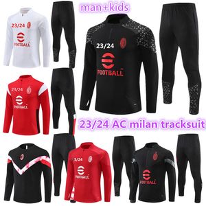 2023 2024 AC milanS KIDS ADULT TRACKSUIT Half Zipper Jacket 23 24 Football training suit MEN soccer chandal futbol interS chandal jogging Survetement Jerseys