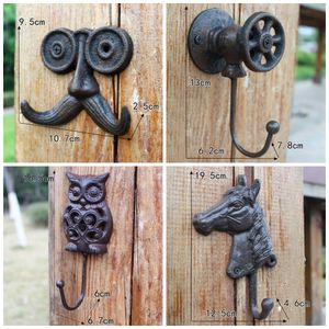 Hooks Rails European crown retro cast iron forged coat hook coat decoration wall decoration outdoor home metope decoration home accessories 230812