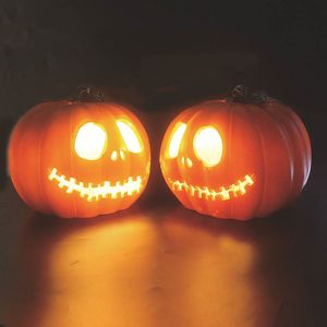 Andra evenemangsfest leveranser 24*20 cm pumpa lykta plast halloween led pumpa lampa blinkande spöke belysning festival park inomhus trädgård dekoration 230812