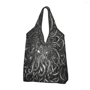 Сумки для покупок ужас Cthulhu Lovecraft Monster Groceries kawaii Shopper Shoupper Tote Mag Сумка