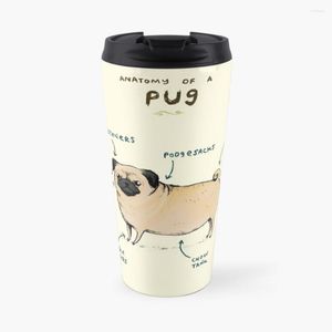 Wasserflaschen Anatomie einer Mops -Reise -Kaffeetasse schöne Teetassen