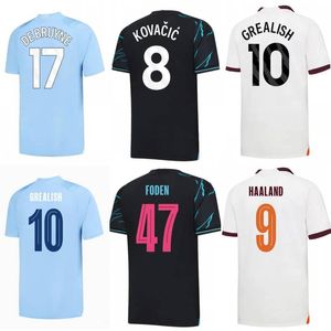 2023/24 Haaland Mans Cities Soccer Jersey 2024 Gvardiol Kovacic Grealish de Bruyne J. Aarez Bernardo Uniform Mens Foden Rodrigo Ruben Doku