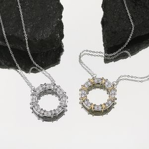 Nuovo stilista di stilista Diamond Circle collana t ciondolo per donna anelli d'argento Rings Girls nozze per gli amanti del giorno di San Valentino Gioielli regalo