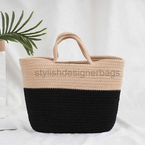 INSのビーチバージョンウィンドコットンロープ織りハンドバッグ2023 WomenStylishDesignerbagの大容量とファッショナブルなトレンドの新しいストローバッグ