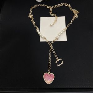 Necklace designer necklace luxury jewelry heart letter coral design women necklace Temperament Versatile Fashion Style jewelry Christmas Gift very nice