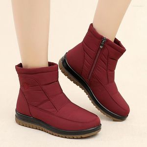 Boots Winter Women Mid-calf Down High Bota Waterproof Ladies Snow Shoes Woman Plush Insole Botas Mujer Invierno