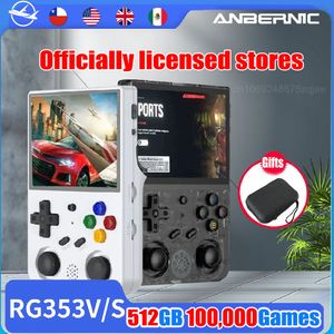 Portable Game Players 512G Anbernic RG353V 3.5 بوصة 640*480 لعبة محمولة UILT-IN 20Simulator Retro Player Handter Android 11 Linux OS HD 100 000 Game 230812