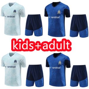 23 24 bambini Marsiglia Marsiglia di Trascuit Payet Soccer Jersey Men Allenamento per la causa 23/24 Olympique de Marsiglia Sopravvissuto Maillot Fode Servi