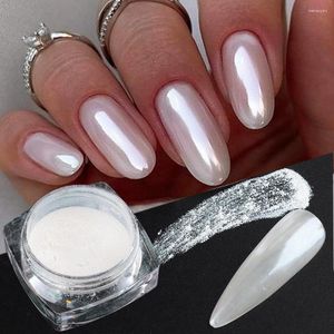 Nail Glitter White Chrome Pearl Powder Shimmer Wedding Bride Design Aurora Rubbing Dust Mirror Effect Fairy