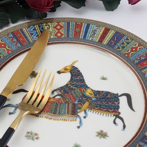 Diskplattor Middag Bone China Moderföretagsset och bordsartiklar Keramiskt porslin som serverar maträtt dessert sallad 230812