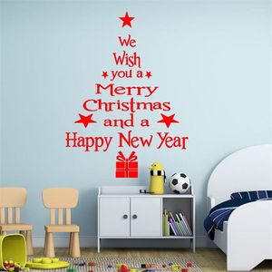Wall Stickers Christmas Snow Flake Party Tree Sticker For Window Store Decals Home Glass Poster Sticke Mural Decoration