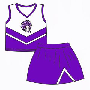 Kleidungssets Boutique Girl Cheerleading Uniform Kurzrock -Set Anpassen Milchseide Girls Cheerleading Uniform Outftis 230812