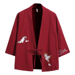 Herrenjacken Sommer Herren Baumwolle Kimono Strickjacken Außenbekleidung Modelle Modelle Streetwear Kurzlose männliche Jacken Casual Mantel Kleidung 230812