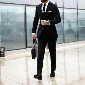 Мужские костюмы костюм Homme Black Business Man Blazers Свадьба для мужчин нарядит новейшие дизайны жениха смокинг Classic Terno Masculino 2peem