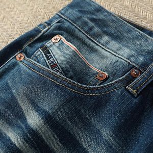 Mäns jeans Autumn Winter Straight Selvedge Pants Heavy Craft Wash Mens denim Personlighet Youth Trendy Selvage Trouser