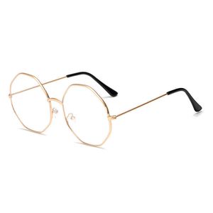 Koreansk mode Ny trend åttkantig polygon Flat Mirror Men's and Women's Decorative Spectacle Frame