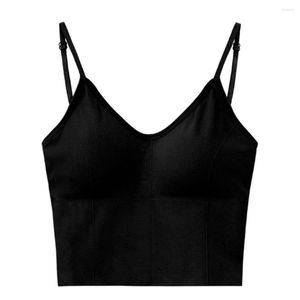 Women's Tanks Camisole Back Cross Inner Strap Chest Pad Spring And Summer Base Beauty Solid Color Top Slim Fit Versatile