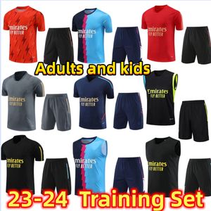 23 24 Arsen Rowe Saka Saka Soccer Jerseys Gunners Training Vest Vest Odegaard Thomas Tierney Smith G.Jesus 2023 2024短袖ジャージートラックスーツトランスポートメンキットキット