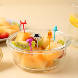 Forks 5pcs Halloween Fruit Fork Cartoon Pattern Picking Toothpick Bento Decor Kids Birthday Theme Party Cupcake Decoration