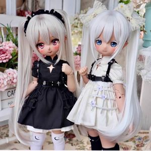 Кукла аксессуары bjd кукла 1/3/4/1/6 Съемные двойные хвостики прямые волосы 230812