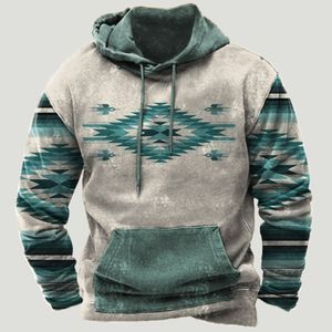 Herrtröjor tröjor överdimensionerade hoodies nationell stil aztec hoodie tröja män vinter tröjor hip hop herrar folk etniska vintage streetwear topps 230812