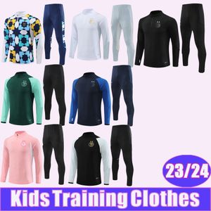 23 24 Algeriet Kids Kit Training Wear Soccer Jerseys Mahrez Feghouli Slimani Bennacer Atal Half Zip Tracksuit Football Shirts