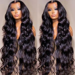 180%density 30 34 Inch Human Hair Lace Frontal Wig Brazilian Glueless Loose Body Wave 13x4 Lace Front Human Hair Wigs for Women Pre Plucked