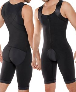 Waist Tummy Shaper Men's Shapewear Bodysuit Control Compression Slimming Full Body Workout Abs Abdomen Underwear Plus Size Open Crotch 230812