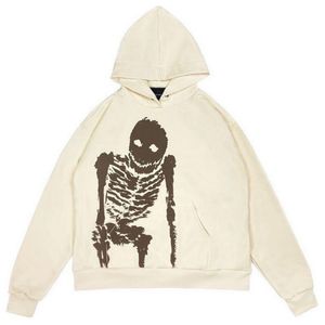 Erkek Hoodies Sweatshirts y2k büyük boyutlu hoodie gevşek kafatası baskı harajuku sıradan kadın erkekler giyim