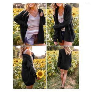 Women's Knits Sweater Coat Open Stitch Thickened Coldproof Knit Cardigan For Outdoor