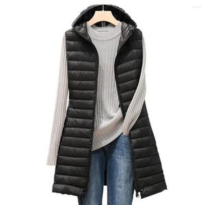 Women's Trench Coats Winter Women Thermal Down Jacket Vest Coat Padded Hooded Waistcoat Fashion Long