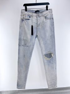 Herren Jeans Luxusdesigner Smens Jean Men Crystal verschönerte Jean für Trendmarke Motorrad Hosen Hosen Mens Skinny Cowboy Hosen gerissen