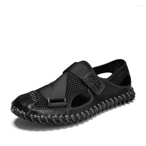 Beach Versatile Leather Sandals Summer Men's Shoes Trend Outdoor Slippers Casual Sports Flat Large 617 175 77818