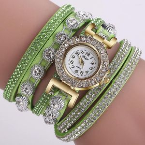 Armbanduhr Frauen sehen Mode Relogio Feminino Chimes Diamond Lederarmbänder für Uhr Ladies Armband Drop