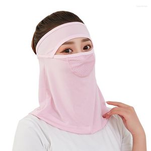 Bandanas Summer Silk Sunscreen Mask Full Face Sun Protection Breathable Bandana Outdoor Hiking Hunting Cycling Running Tube Scarf