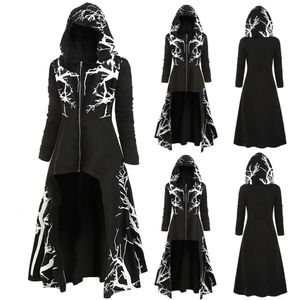 Erkek trençkotları moda unisex yetişkin erkekler kadınlar 3d baskı ortaçağ kapüşonlu pelerin pelerin cadılar bayramı kostüm ponchos cape pelerini üst kadınlar 230812