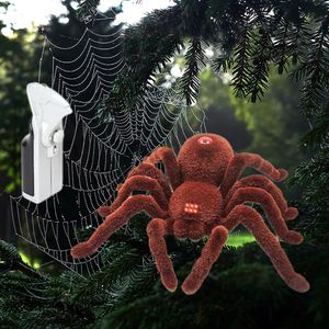 ElectricRC Animals Electronic RC Simulation Spider Model Creative Funny Halloween Prank Trick Toy Infrared Remote Control Luminous 230812