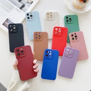 Silicone Phone Cases For iPhone 15 14 13 12 11 Pro Max 7 8 Plus SE X XR XS Max Camera Lens Protection Cover