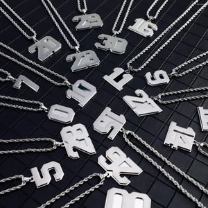 Colares pendentes de basquete personalizado numeral de beisebol para homens mulheres jóias de aço inoxidável esportes meninos meninos presentes