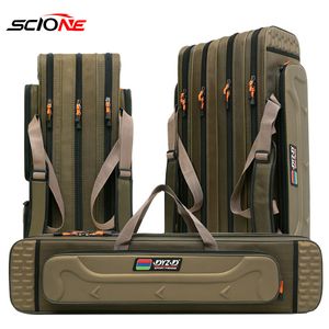 Fishing Accessories 2/3/4 layer 80/90/100/120CM Fishing Bag Multifunctional Fishing Rod Reel Lure Pole Storage Bag Case Fishing Gear Tackle XA153G 230812