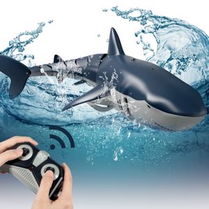 ElectricRC動物24Gリモートコントロールサメのおもちゃスイミングプールバスルームギフトボートキッズボーイズクールサブマリン230812