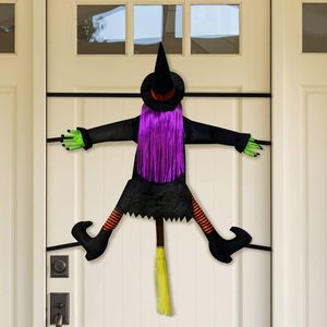 Other Event Party Supplies Halloween Witch Doll Courtyard Witch Crashing Into Tree Halloween Decoration Toys Funny Door Porch Tree Decors 230812