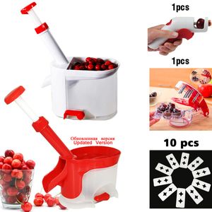 Fruit Vegetable Tools Cherry Corer With Container Kitchen Gadgets Tools Novelty Super Cherry Pitter Stone Corer Remover Machine 230812