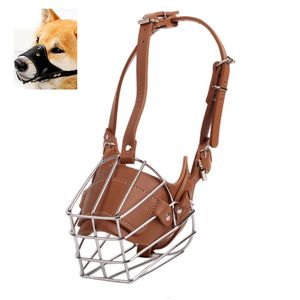 Dog Apparel Quality Anti Barking Dog Muzzle Anti Biting Pet Mask For Small Large Dogs Breathable Muzzles For Dogs PU Leather Dog Accessories 230812