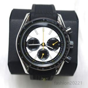 Zegarki na męsku obserwuj Man Speed ​​Quartz Six ES Mineral Glass Glass Marka Chronograph Chronograph Zegar gumowy pasek na rękę