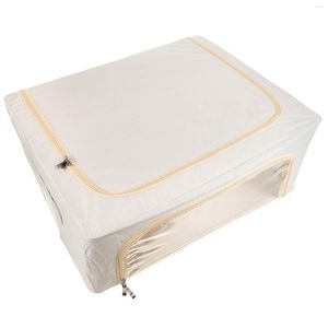 Storage Bags Clothes Bin Clear Window Organizer Bins Household Foldable Folding Bamboo Closet