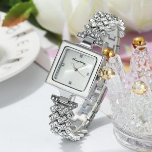 Zegarek 2023 Kobiety Watch Watch Luksusowy prosty kwadratowy diament kwarcowy trend modowy